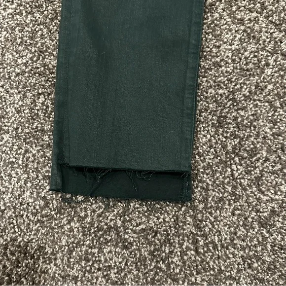 FRAME Le High Straight leg jeans | Raw Stagger Coated Jeans -green pine - Picture 3 of 14